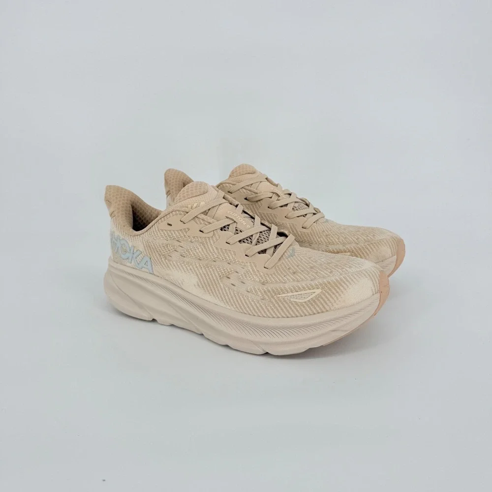 Hoka Clifton 9 Running Shoes Mens 11 Womens 12 Beige Gorpcore Comfort Athletic